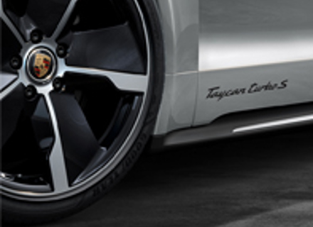 Model designation on doors. Porsche Taycan Turbo / Turbo S - 9J104480002, 9J104480002041, 9J10448000284A, 9J104480002V04, 9J10448000224K