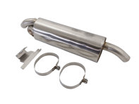 Exhaust Muffler / Silencer Rear box with Valves Sports 1 IN 2 OUT DesignTek. Porsche 911 1975-89 - 93011102200, 93011102203, 93011104300