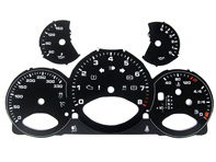 Instrument face set, Black. Porsche 997.2 PDK - KPH - 330 MPH - 9764121002PDK - F97 641 210 02TIP, F9764121002TIP Instrument face set, Black. Porsche 997.2 PDK - KPH - 330 MPH - 9764121002PDK - F97 641 210 02TIP, F9764121002TIP