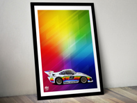 Porsche 935 Apple livery Le Mans poster in Black frame Porsche 935 Apple livery Le Mans poster in Black frame