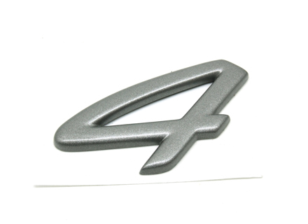 4 - Badge, Zilver Titanium voor Porsche 997 C4 - 99755924100, 997.559.241.00