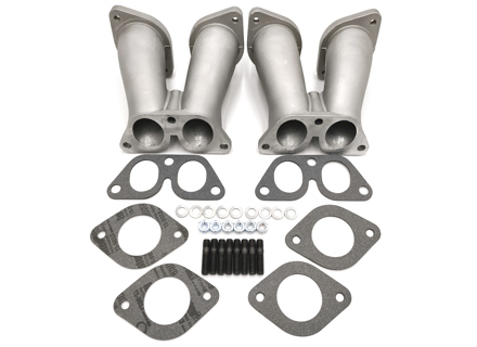 Set collettori per consentire la sostituzione dei carburatori Zenith originali con 2 carburatori Weber 40IDF. - MW4051
