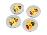 Wheel caps with coloured crest for Porsche (Set of 4) - 00004460707 Wheel caps with coloured crest for Porsche (Set of 4) - 00004460707