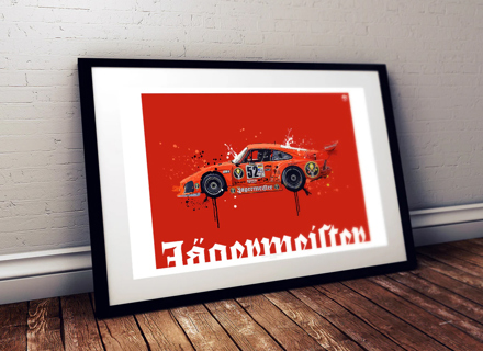 黑色边框保时捷 935 K3 Jagermeister 海报