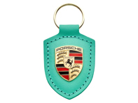 Porsche Crested leather keyring, Mint Green. 'Driven by Dreams' – 75Y - WAP0503530RWSA Porsche Crested leather keyring, Mint Green. 'Driven by Dreams' – 75Y - WAP0503530RWSA