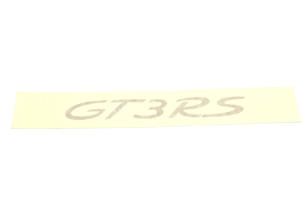 GT3 RS logo sticker, in White Gold Metallic. Porsche 997 GT3 - 99755923794539, 99755923794