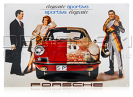 Targa smaltata Porsche Classic 'elegante sportiva' - PCG00099914