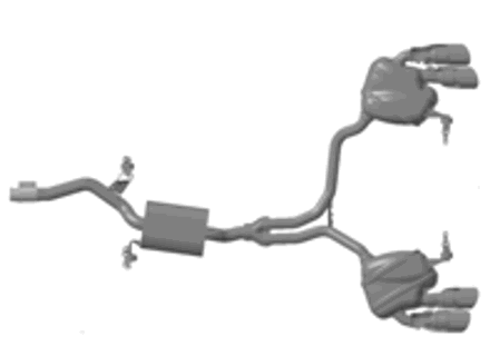 Sports exhaust system, with Black tips. Porsche Macan II - 95B044210A