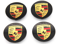 Wheel Caps with Coloured Crest for Porsche Macan (Set of 4) - 00004460515, 00004460715 Wheel Caps with Coloured Crest for Porsche Macan (Set of 4) - 00004460515, 00004460715