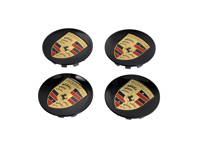 Tapacubos con escudo de color para Porsche Macan (juego de 4) - 00004460515, 00004460715