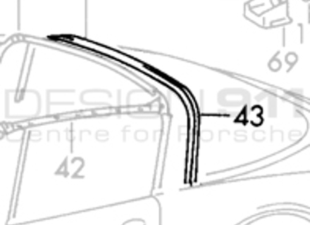 Targa Soft Window Rear Bar Seal. Porsche 911/912 65-71 - 90156591440 Targa Soft Window Rear Bar Seal. Porsche 911/912 65-71 - 90156591440
