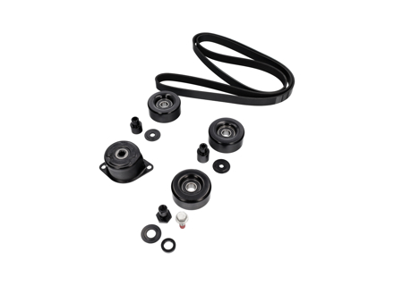 Kit completo puleggia e cinghia - tenditore, rulli tenditori e cinghia di trasmissione - per Porsche 986 Boxster (senza aria condizionata) 1997-2004 - 99610226050, 99710226000, 99610211852, 99610211855, 99610211856, 99610211853, 99610212550, 99610212551, 99610212552, 99610212553, 99610211954, 99610211957, 99610211958, 99610212750, 99610212752, 99610212754, 99610212751, 99610211753, 99610211756, 99610211757, 99907203909, 99907204109, 99907205901, 99610236550, 99610215164, 99610215166, 99610215165