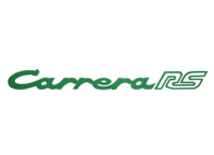 Rear lid 'CARRERA RS' sticker, in Green. Porsche 911 72-73 - 91155903603, 91155903602