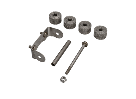 Exhaust vibration dampeners & silencer bracket. Porsche 991 2012-16 - 99111147701, 99111148700