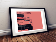 Porsche 911 991 RSR Pink Pig poster in Black frame Porsche 911 991 RSR Pink Pig poster in Black frame