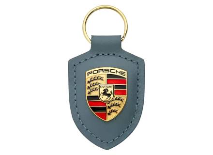 Schlüsselanhänger mit Porsche-Wappen, Shore Blue Metallic. - WAP0500400RSAS