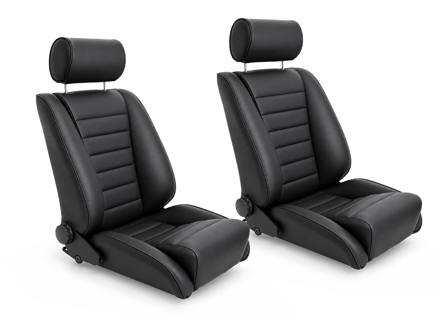 LeMans Bucket Seats, Black Leather, SET OF 2. Porsche 356 / 911 / 912 / 964 1950–94