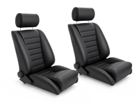 Sedili avvolgenti LeMans, in pelle nera, SET DI 2. Porsche 356 / 911 / 912 1950–89