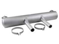 Sportuitlaatdemper achter met twee uitlaatpijpen. Porsche 356B / 356C Carrera 2 - 69211101700, 58711101700 - 1620615700, PO-92762