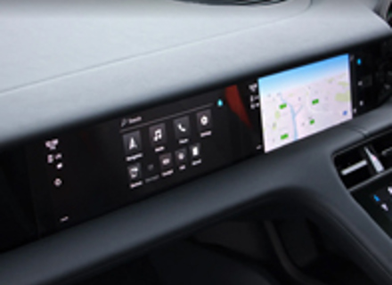 Display unit and control panel with 'touchscreen'. Porsche Taycan RHD - 9J1919599F, 9J1919599M