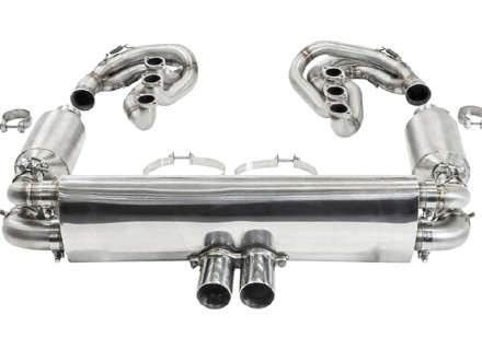 Sistema di scarico sportivo CARGRAPHIC GT Backdate con set collettore ID45 GT, senza riscaldamento, look GT3. Porsche 964 Carrera 2/4/RS - 96411104504, 96411104605, 96411104502, 96421103905, 96421103932, 96421104004