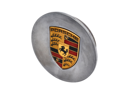 Radkappe Spiegelglanz mit goldenem Wappen für Porsche - 99636130312