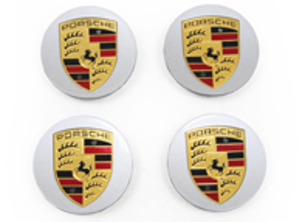 Wheel Caps with Coloured Crest for Porsche Macan (Set of 4) - 00004460713, 00004460513