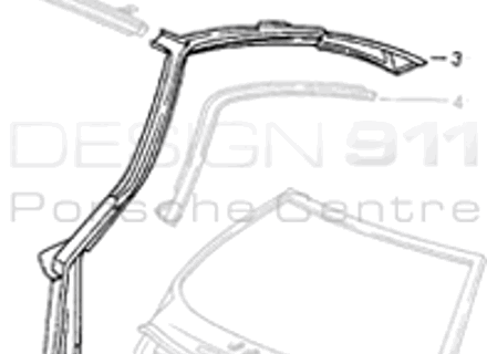 Roof and a Post Surround. Porsche 993 1994-98 - 99350202900GRV, 99350203000GRV