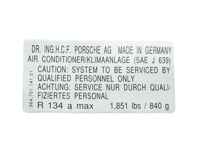 Sticker voor de airconditioning. Porsche 964 (VS) - 96470114101 - PAKK1