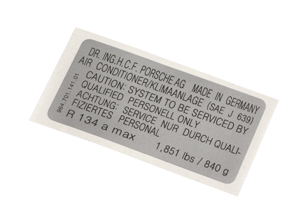 Autocollant pour climatiseur. Porsche 964 (USA) - 96470114101 - PAKK1