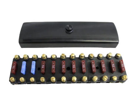 Pannello fusibili anteriore a 12 vie con moderni fusibili a lama. Porsche 911 dal 1965 al 1968 - 90161280120, 90161207214 - RD-REFUZE911.65-68