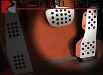Rennline Aluminium 2 Piece Pedal Set Rubber Grip. Porsche 944/924/968/996/997/Boxster/Cayman/991/Panamera TIPTRONIC/PDK - P7162, P71.62