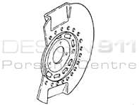 Plaque de couverture de disque de frein AVANT. Porsche 964 RS - 96435180380, 96435180480