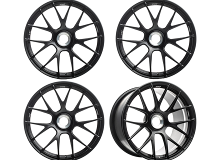 Titan 7 锻造 T-S7 7Y 辐条中心锁合金车轮组机械黑色。保时捷 991 GT3 RS - TS702095052CLMB, TS702112548CLMB
