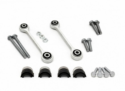 Set stabilisatorstang-verbindingsstukken voor de voorwielophanging. Porsche 955 / 957 / 958 Cayenne - 95534306900, 7L0411317, 95534379261