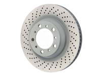 Brake disc rotor Rear, drilled monoblock, 330x28mm. Porsche 981 Boxster Spyder / 982 Boxster GTS / 982C Cayman GTS - 98135240300, 98135240400 - PRL39823, PRR39824 Brake disc rotor Rear, drilled monoblock, 330x28mm. Porsche 981 Boxster Spyder / 982 Boxster GTS / 982C Cayman GTS - 98135240300, 98135240400 - PRL39823, PRR39824