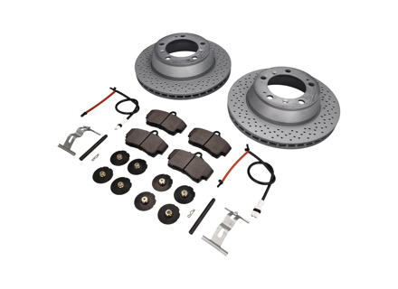 REAR Brake Pads and Brake Disc Package. Porsche 997 C2 Textar - 99635240104, 98635293911, 99661236501, 99635208600, 99635208602, 99635295901