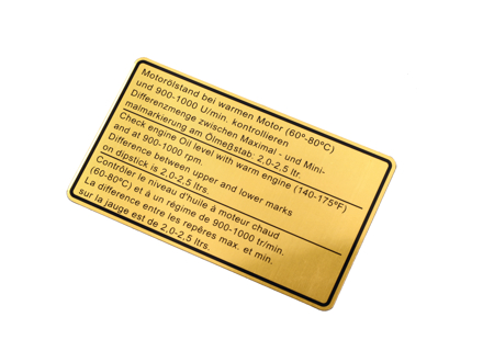 Aufkleber Motorölstand. Porsche 911 / 930 1969 - 1977 - 91100650401 - 1601500206