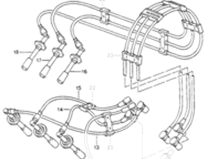 Cavo HT di accensione. Porsche 965 3.3L Turbo - 96560206008, 96560206009, 96560206010, 96560206011, 96560206012, 96560206013