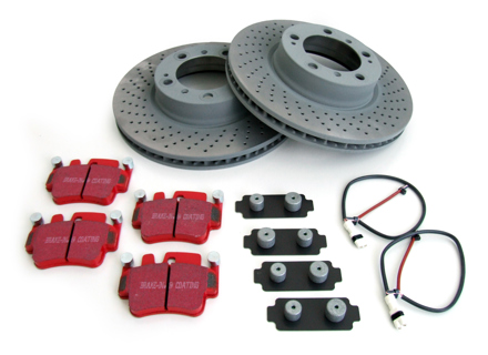 带运动型 EBC 刹车片的刹车盘套件 保时捷 997 C2 3.6L - 99735140501, 99735140601, 99761267701, 99635208602, 99635194800, 99635194802, 98035193900