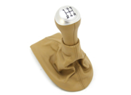 Gearshift leather in savanna beige with alloy grip. Porsche 986 Boxster - 98642498105S30, 98642498105