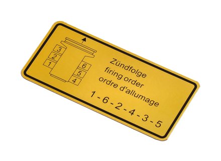 Aufkleber Zündfolge. Porsche 911 1969-78 / 930 1975-77 / 914 - 90100650200 - 1601500806