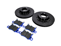 EBC Racing rear two-piece floating brake disc and bluestuff pad kit. Porsche 991 turbo / 981 Cayman GT4 - P2DK042B, 99135240703, 99135240803, 99135294705 - DP52207NDX, SG2F012