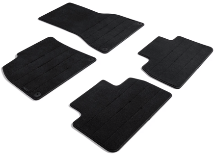 Vloermatten met Nubuk omranding, Zwart/Meranti Bruin. Porsche 95C (H2) Macan Turbo Electric LHD - Linksgestuurd - 95C864435AVS0