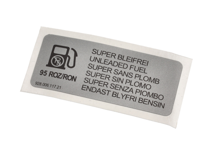 Aufkleber für Superbenzin. Porsche 964 Carrera 2 / Carrera 4 - 92800611721
