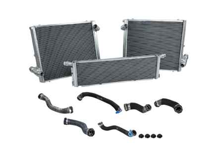 Aluminium radiator voor koelvloeistof en slangen, set van 3. Porsche 992.1 / 992.1 Turbo - 992121251, 992121251A, 992121252, 992121252A, 992121253A, 992121253B, 992121253C - 7241, 7242, 7243