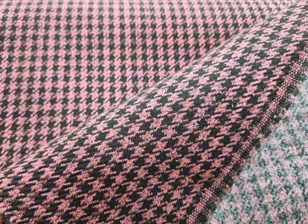Pepita Porsche Houndstooth classic fabric, Redberry / Black