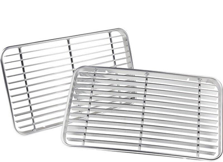 Ventilation grilles (Set of 2) Curved for engine lid. Porsche 356B T6 / 356C T6 - 64455904106, PCG55904106 - 356134-01, 1684551010