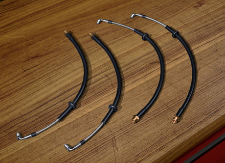 Steel-sheathed brake line set. Porsche 911 (992) GT3 - 99204485615, 99104480636, 99104480637