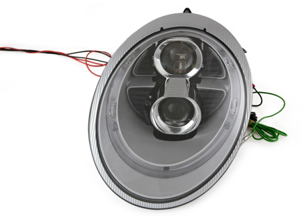 Headlamp dual projector Xenon + Aurora light, Silver. Porsche 997 05-08 RHD - 997631012SR